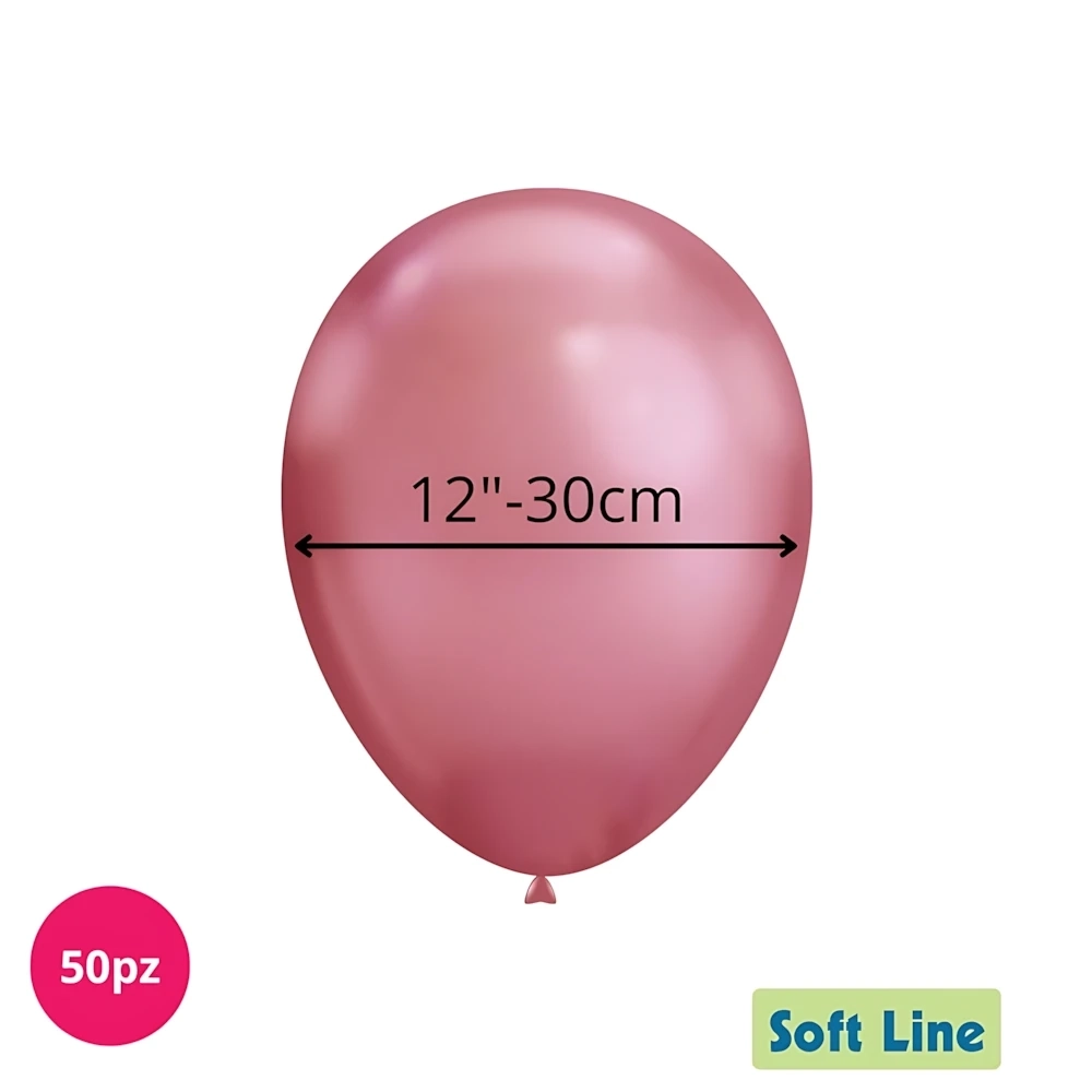 Palloncini Soft Line Cromati 12 pollici (30cm) Rosa 114, 50pz.