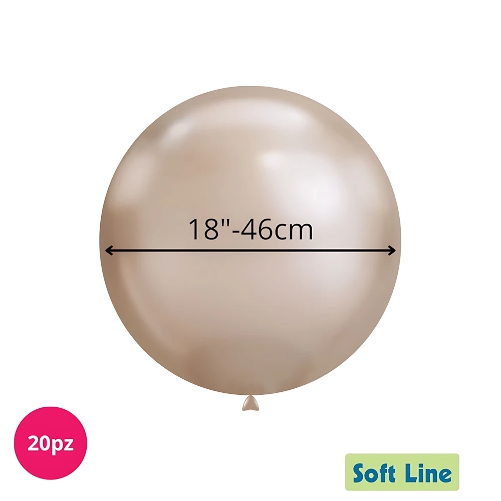 Palloncini Soft Line Cromati 18 pollici (46cm) Champagne 119, 20pz.