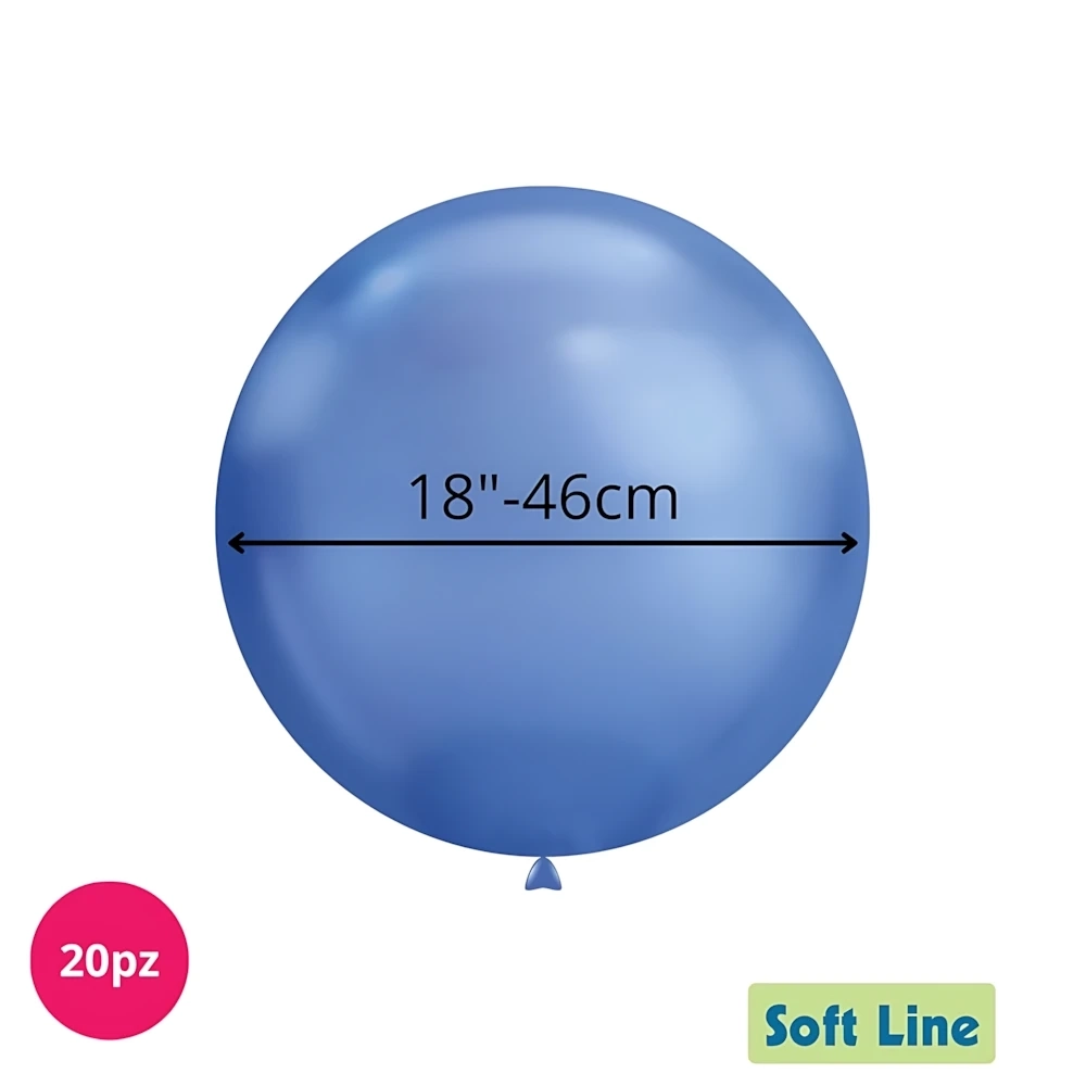 Palloncini Soft Line Cromati 18 pollici (46cm) Blu 120, 20pz.