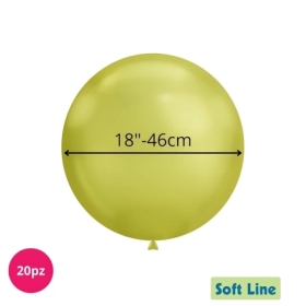 Palloncini Soft Line Cromati 18 pollici (46cm) Verde Lime 122, 20pz.