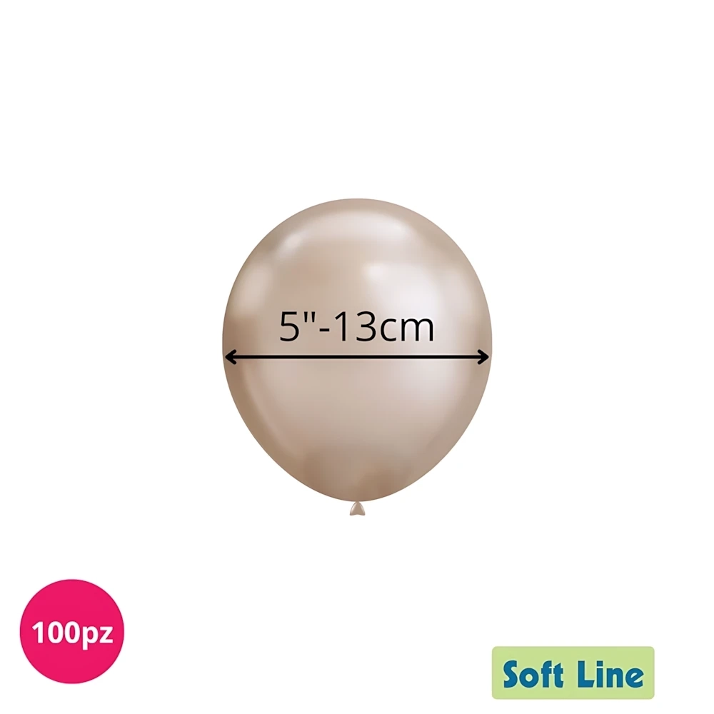 Palloncini Soft Line Cromati 5 pollici (13cm) Champagne 119, 100pz.