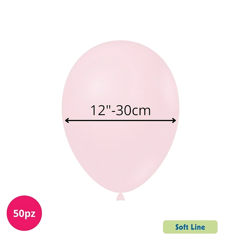 Palloncini Soft Line Pastello 12 pollici (30cm) Rosa Baby 126, 50pz.