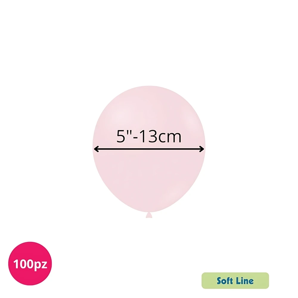 Palloncini Soft Line Pastello 5 pollici (13cm) Rosa Baby 126, 100pz.