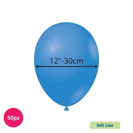 Palloncini Soft Line Pastello 12 pollici (30cm) Blu Royal 130, 50pz.