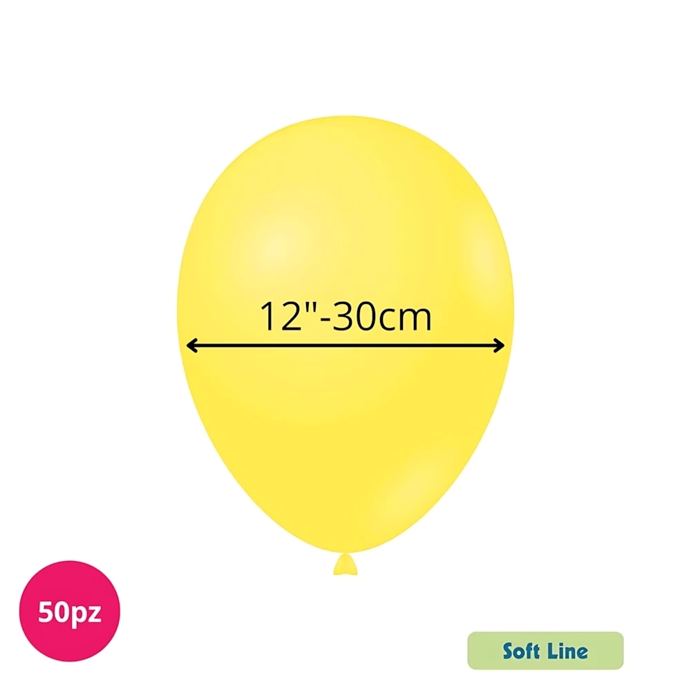 Palloncini Soft Line Pastello 12 pollici (30cm) Giallo 132, 50pz.