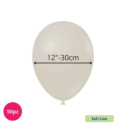 Palloncini Soft Line Pastello 12 pollici (30cm) Latte 141, 50pz.