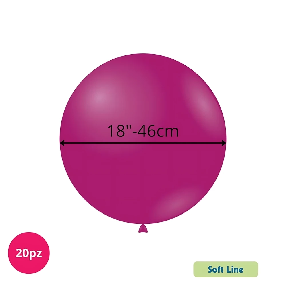 Palloncini Soft Line Pastello 18 pollici (46cm) Magenta 135, 20pz.