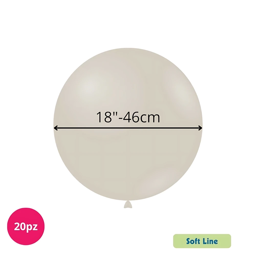 Palloncini Soft Line Pastello 18 pollici (46cm) Latte 141, 20pz.