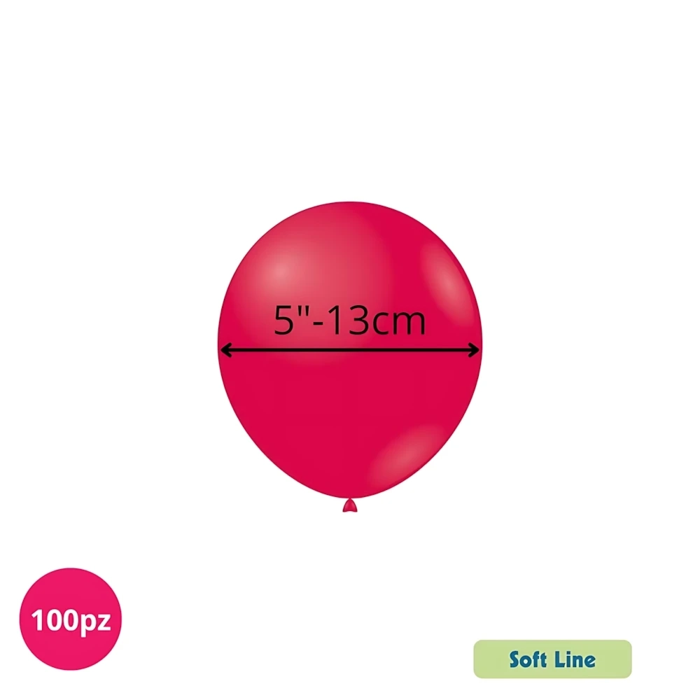 Palloncini Soft Line Pastello 5 pollici (13cm) Rosso 129, 100pz.