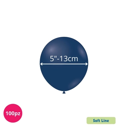 Palloncini Soft Line Pastello 5 pollici (13cm) Midnight Blu 137, 100pz.