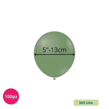 Palloncini Soft Line Pastello 5 pollici (13cm) Verde Eucalipto 142, 100pz.