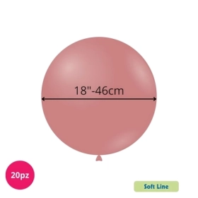 Palloncini Soft Line Pastello 18pollici (46cm) Rosa del Deserto 148, 20pz.
