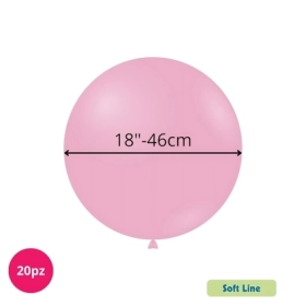 Palloncini Soft Line Pastello 18 pollici (46cm) Rosa Vintage 150, 20pz.