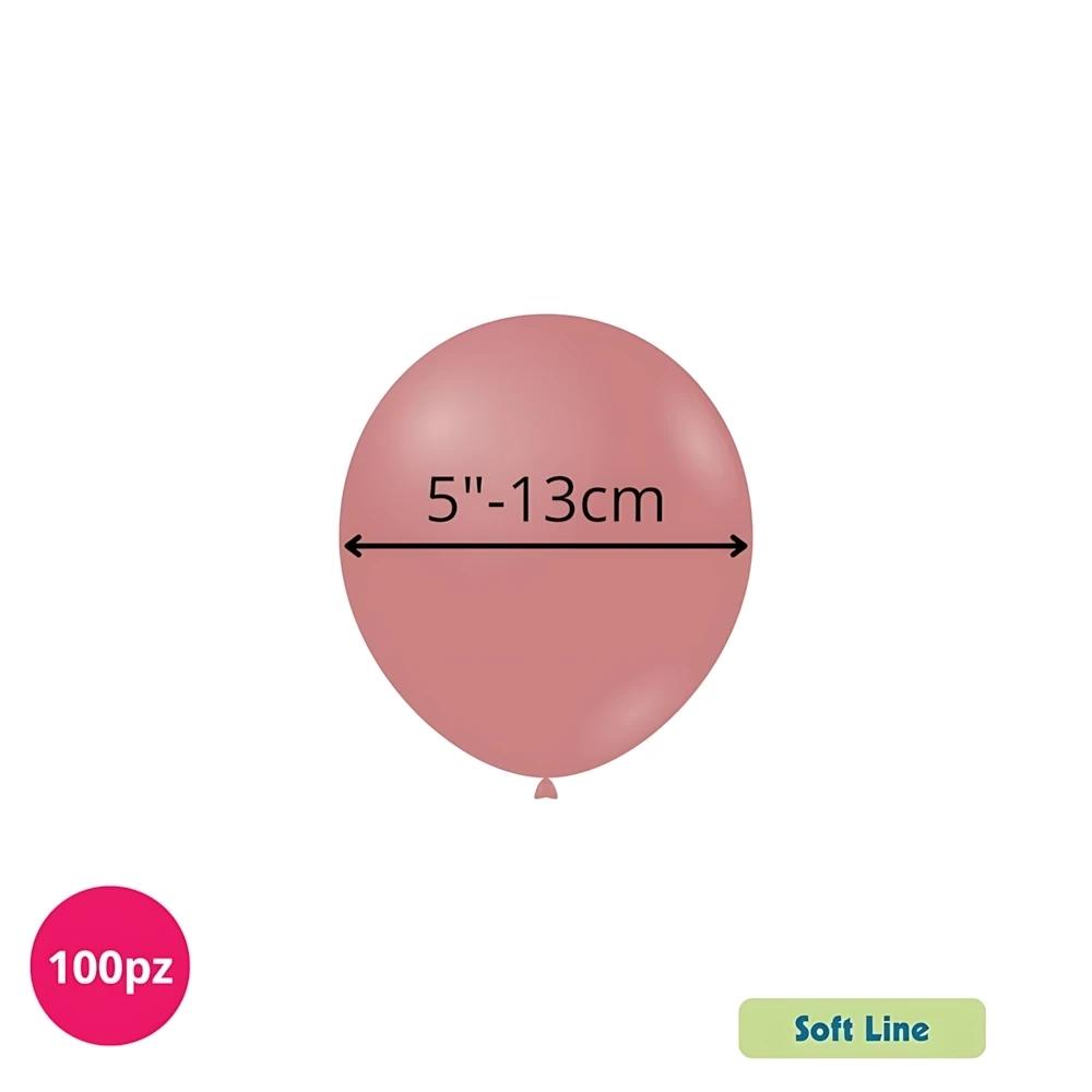 Palloncini Soft Line Pastello 5 pollici (13cm) Rosa del Deserto 148, 100pz.