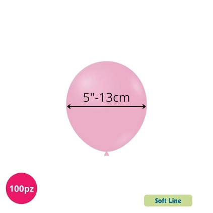 Palloncini Soft Line Pastello 5 pollici (13cm) Rosa Vintage 150, 100pz.