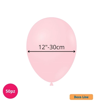 Palloncini Deco Line pastello 12" (30cm) Rosa Taffy 226, 50pz.