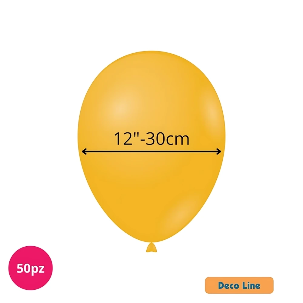 Palloncini Deco Line pastello 12" (30cm) Giallo Papaya 229, 50pz.
