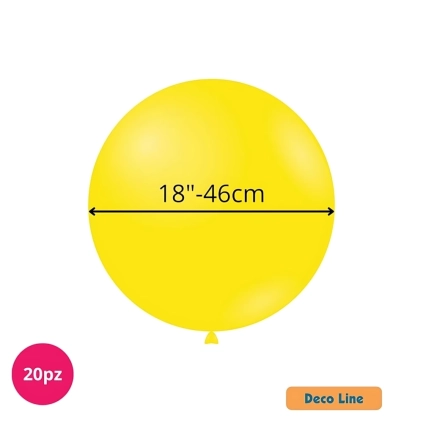 Palloncini Deco Line pastello 18" (46cm) Giallo Limone 203, 20pz.