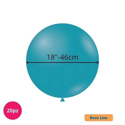 Palloncini Deco Line pastello 18" (46cm) Turchese 222, 20pz.