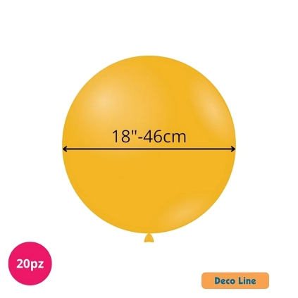 Palloncini Deco Line pastello 18" (46cm) Giallo Papaya 229, 20pz.