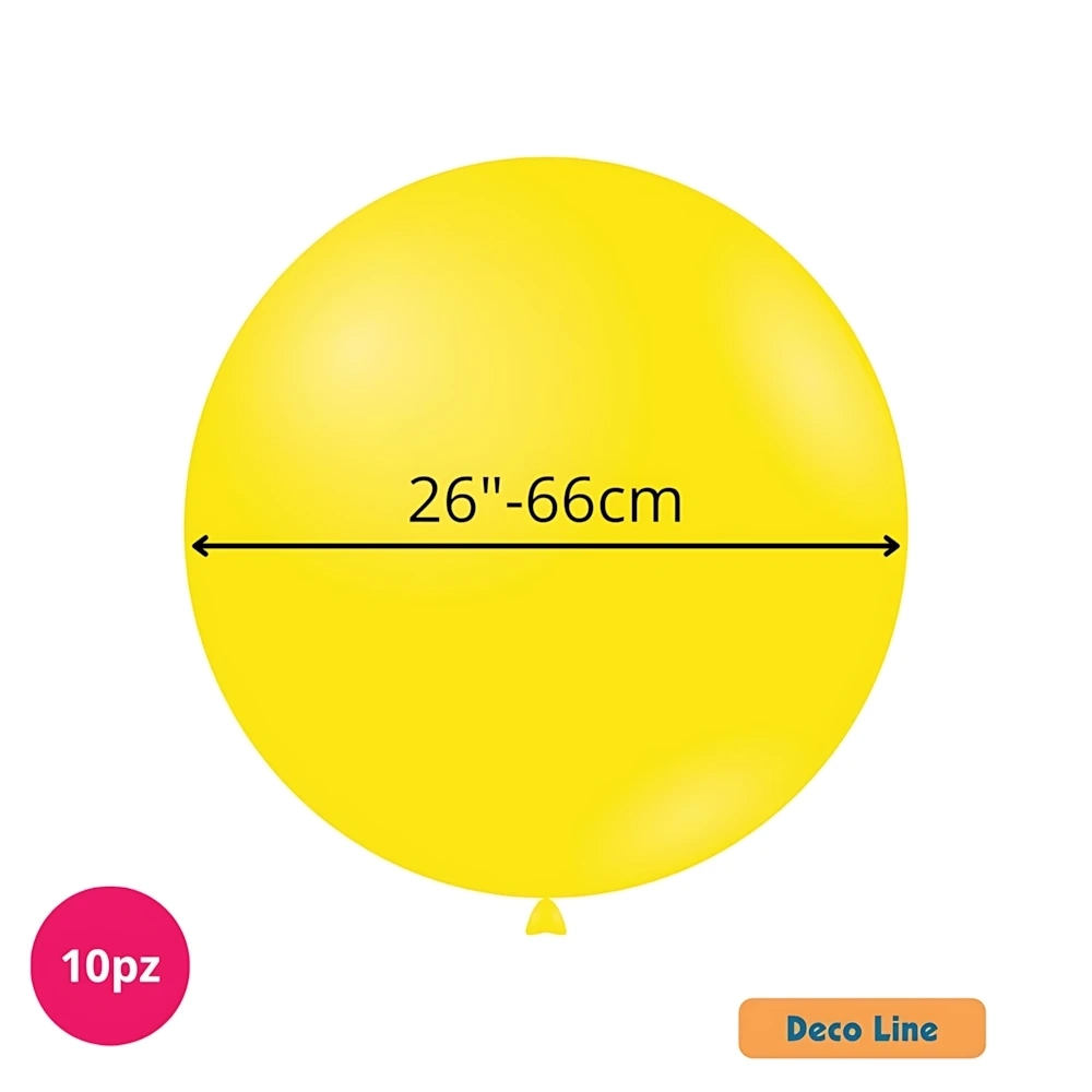 Palloncini Deco Line pastello 26" (66cm) Giallo Limone 203, 10pz.