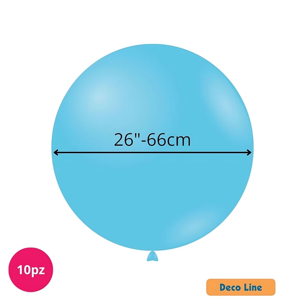 Palloncini Deco Line pastello 26" (66cm) Azzurro Cielo 211, 10pz.