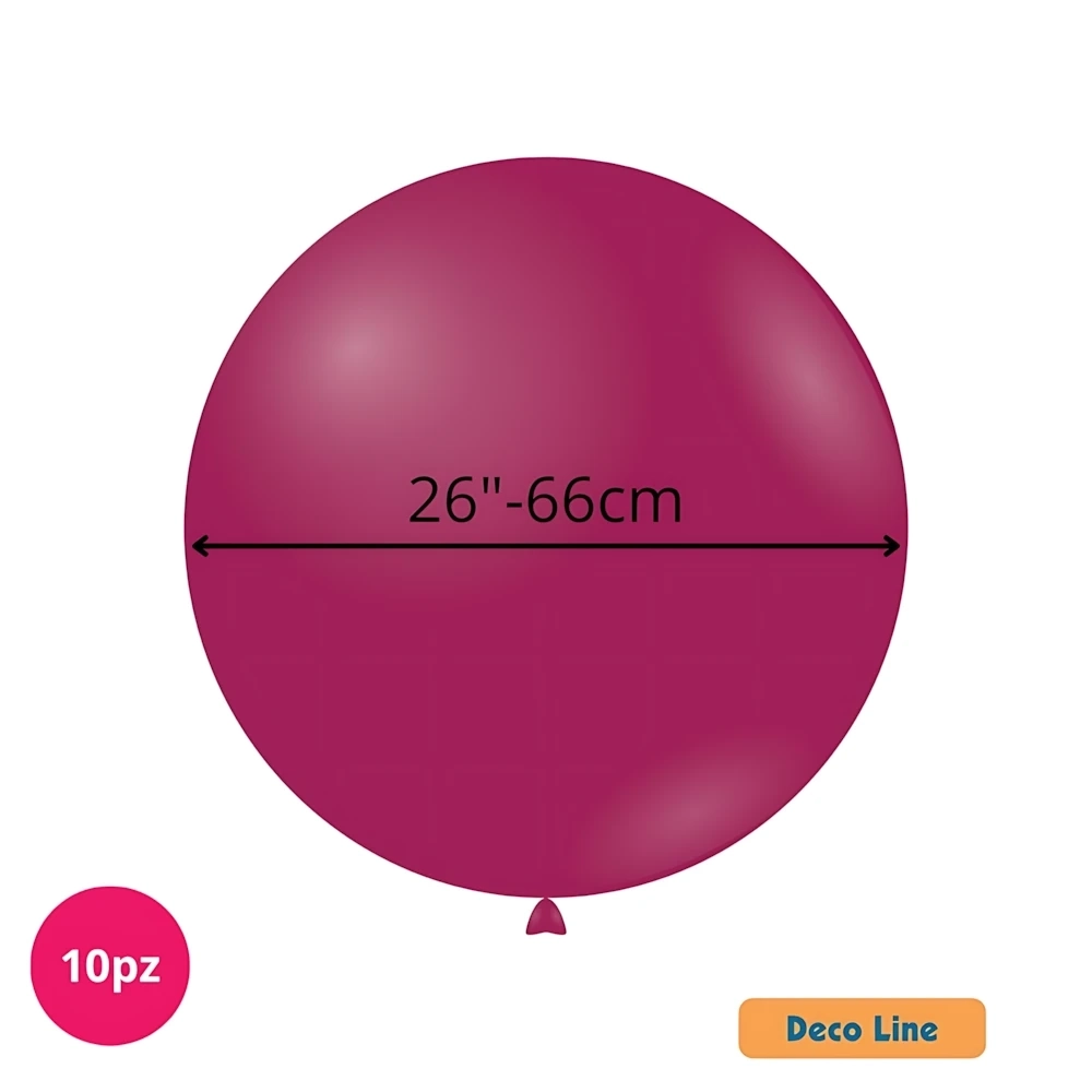 Palloncini Deco Line pastello 26" (66cm) Deep Magenta 218, 10pz.