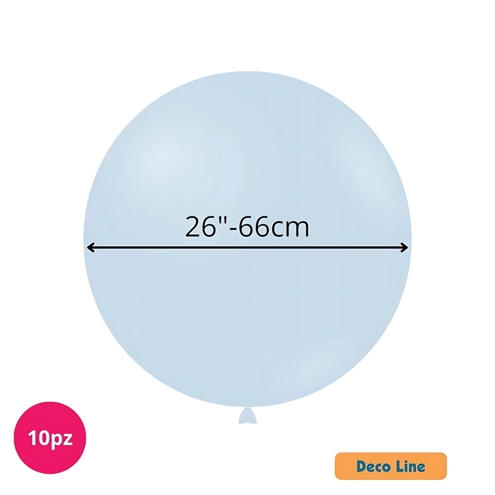 Palloncini Deco Line pastello 26" (66cm) Azzurro Polvere 223, 10pz.