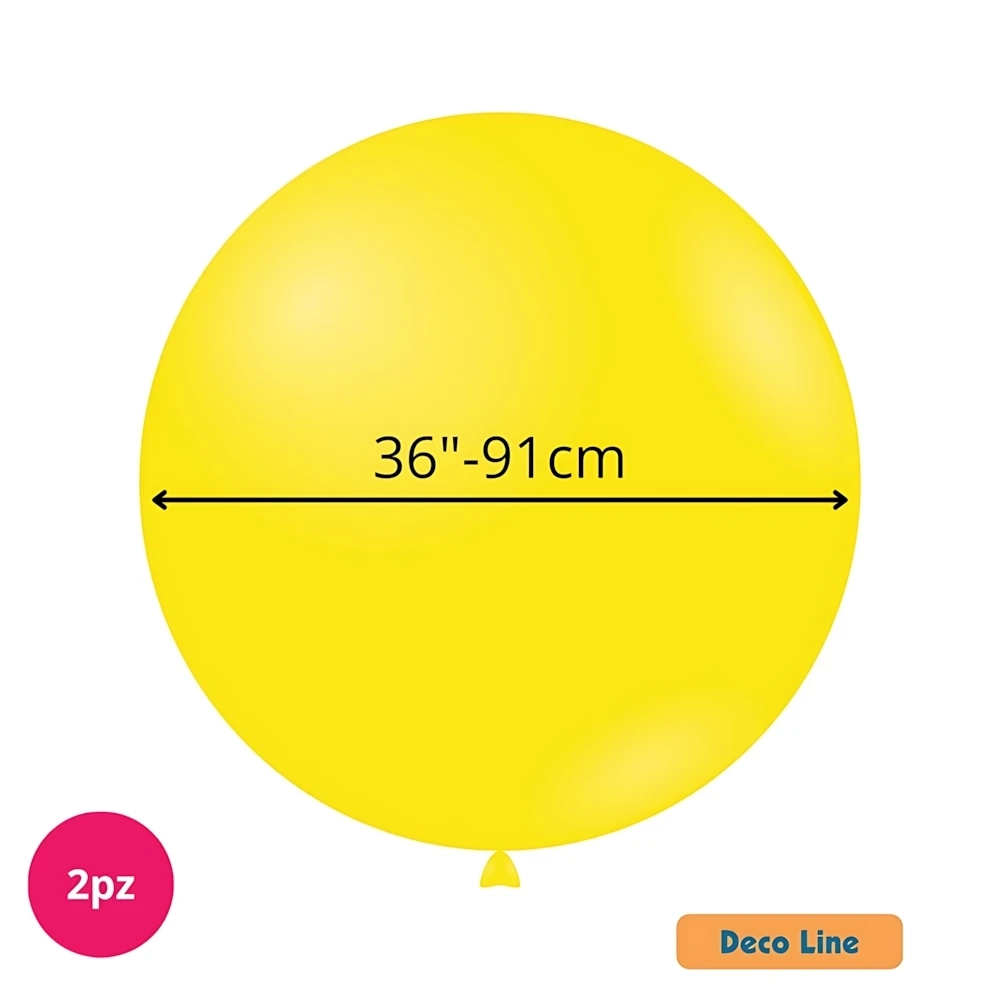 Palloncini Deco Line pastello 36" (91cm) Giallo Limone 203, 2pz.