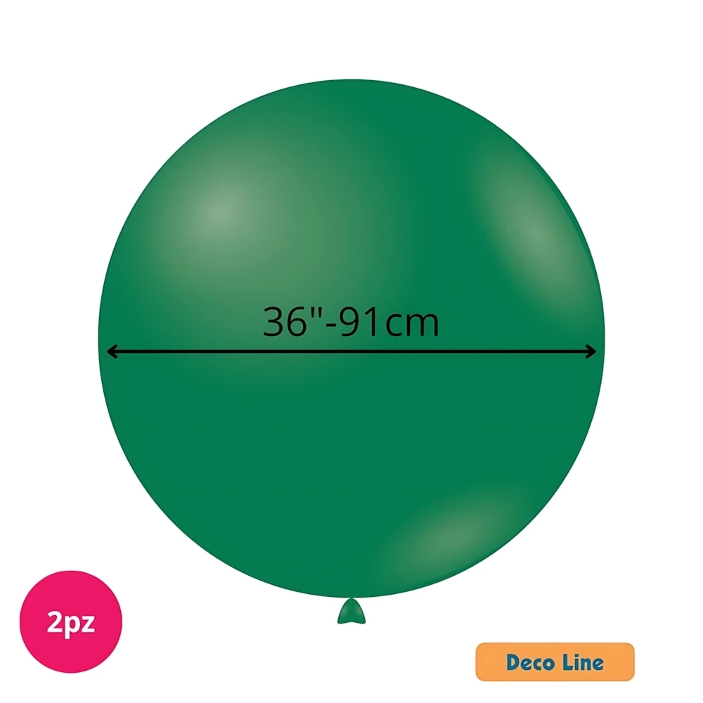 Palloncini Deco Line pastello 36" (91cm) Verde Amazzonia 212, 2pz.