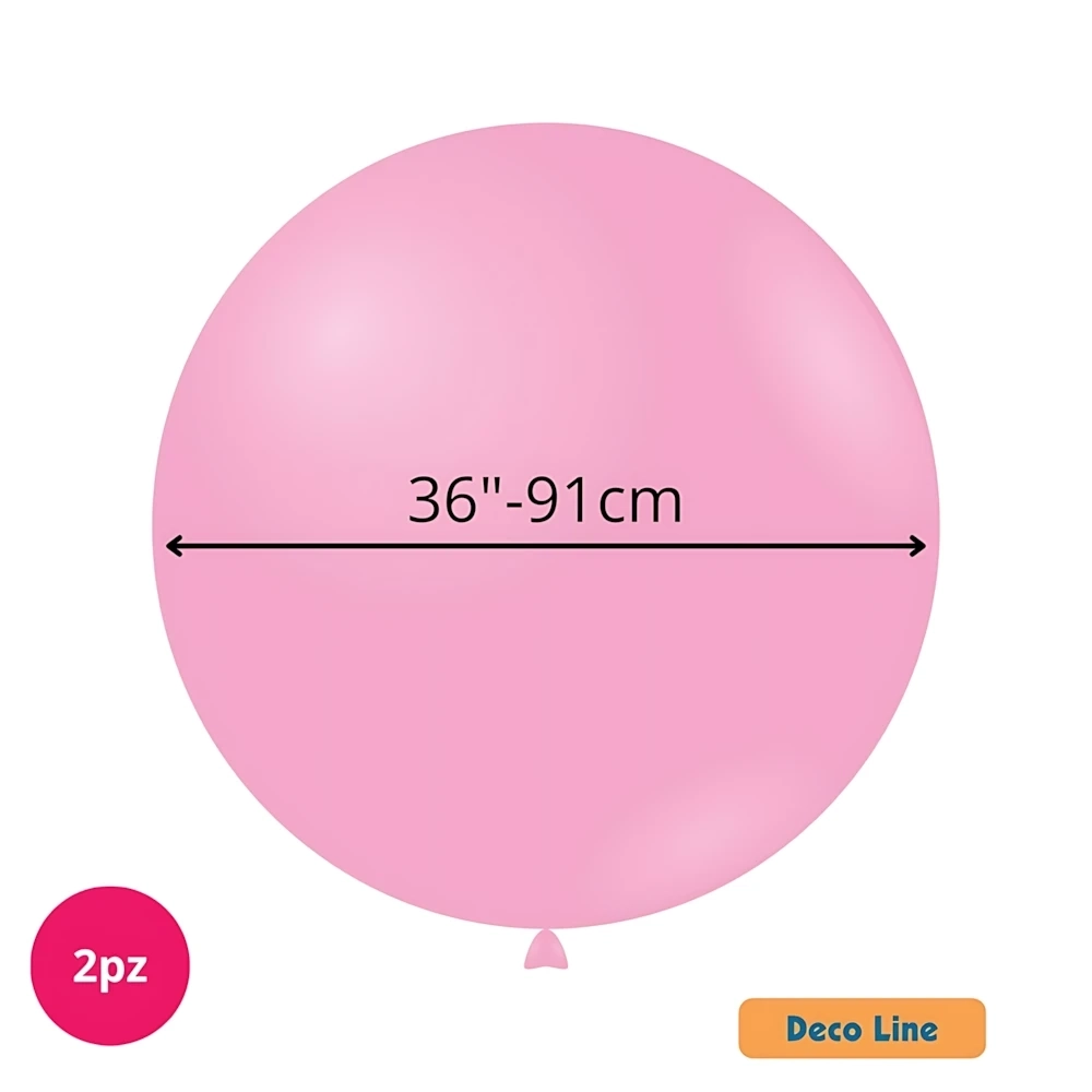 Palloncini Deco Line pastello 36" (91cm) Rosa Flamingo 225, 2pz.