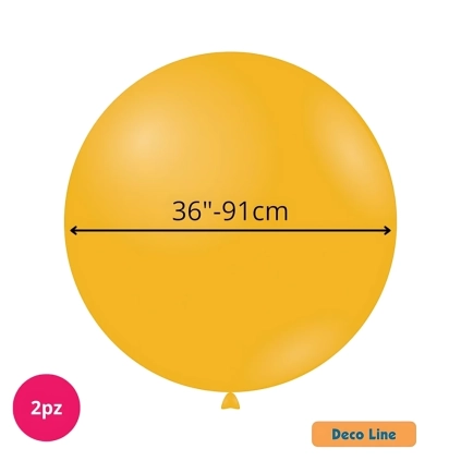 Palloncini Deco Line pastello 36" (91cm) Giallo Papaya 229, 2pz.