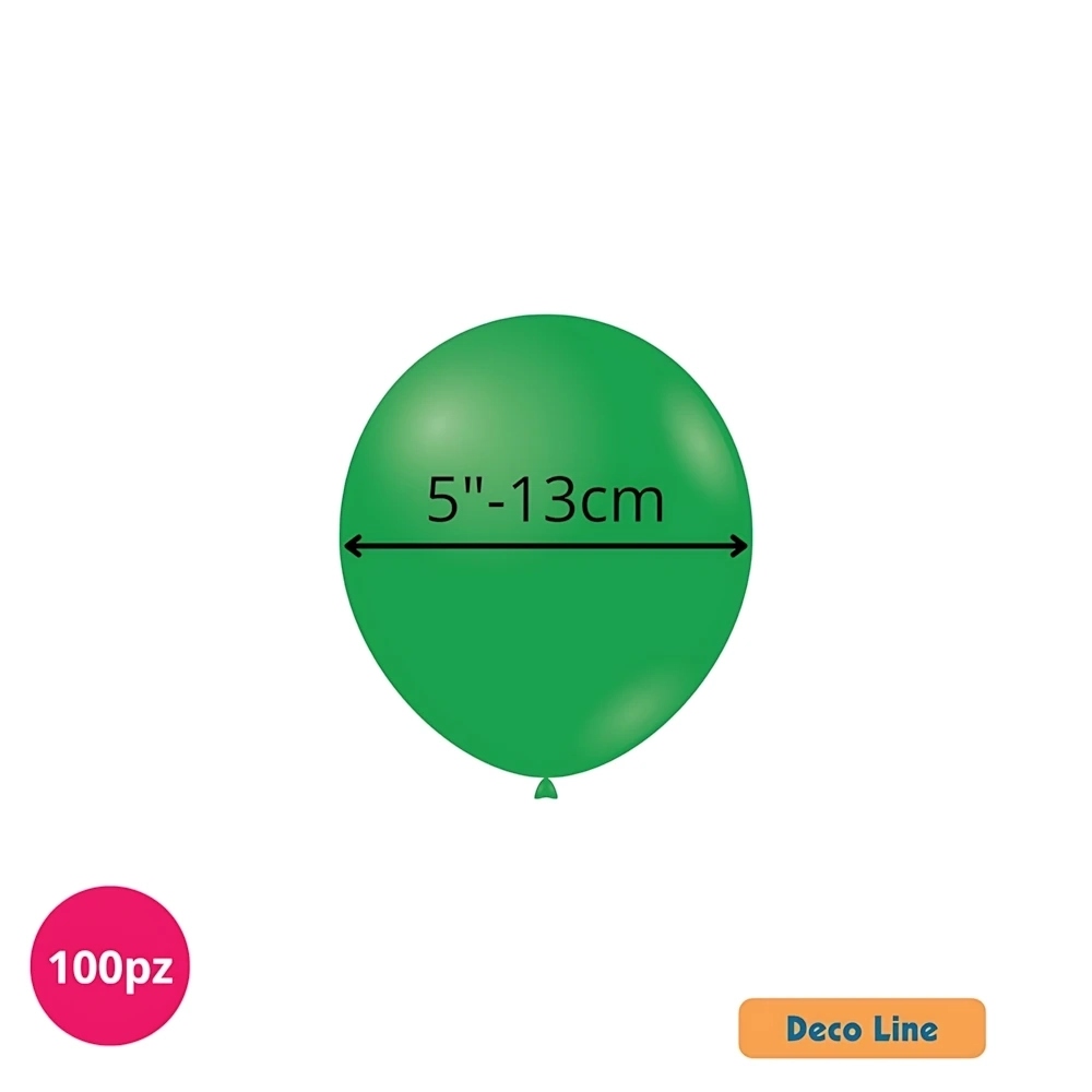 Palloncini Deco Line pastello 5" (13cm) Verde Prato 204, 100pz.