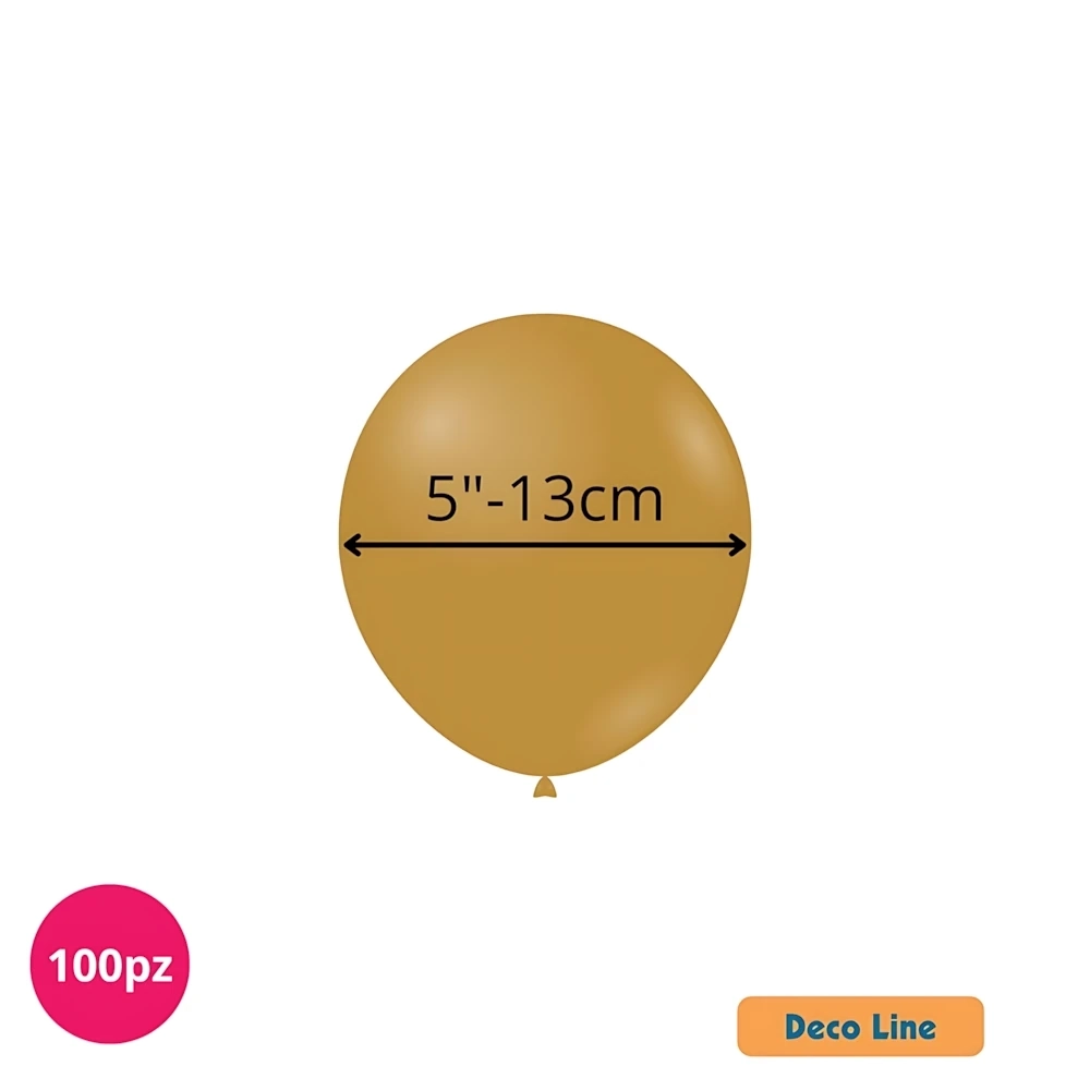 Palloncini Deco Line pastello 5" (13cm) Marrone Moka 209, 100pz.
