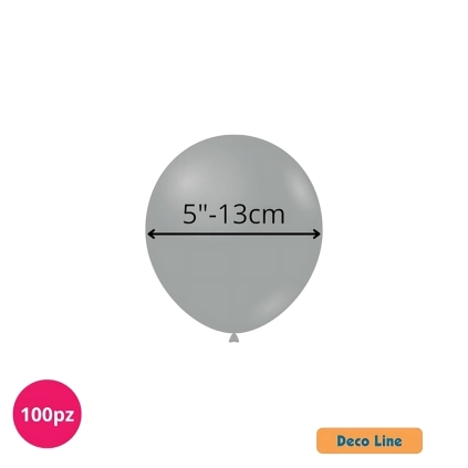 Palloncini Deco Line pastello 5" (13cm) Grigio Antracite 215, 100pz.