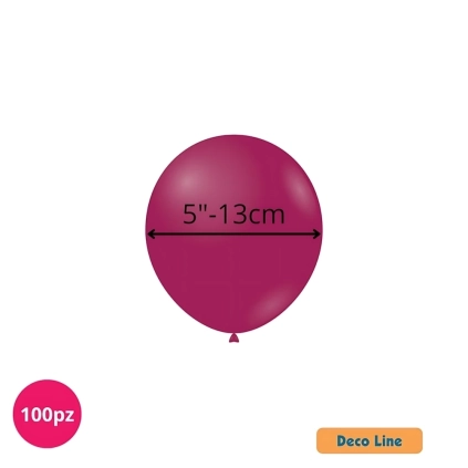 Palloncini Deco Line pastello 5" (13cm) Deep Magenta 218, 100pz.