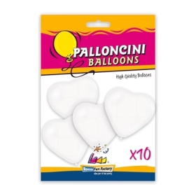 Palloncini cuori classic line pastello 18" (46cm) bianco 10, 10pz.