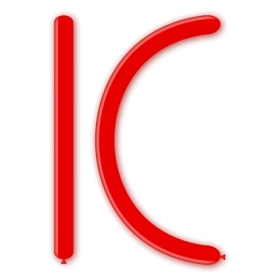 Palloncini modellabili D4 260 classic line pastello rosso 28, 100pz.