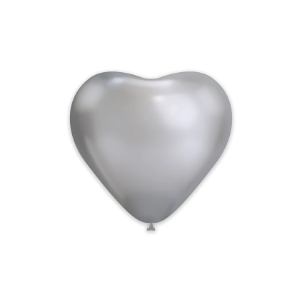 Palloncini cuore classic line Cromati 12" (30cm) argento 89, 25pz.