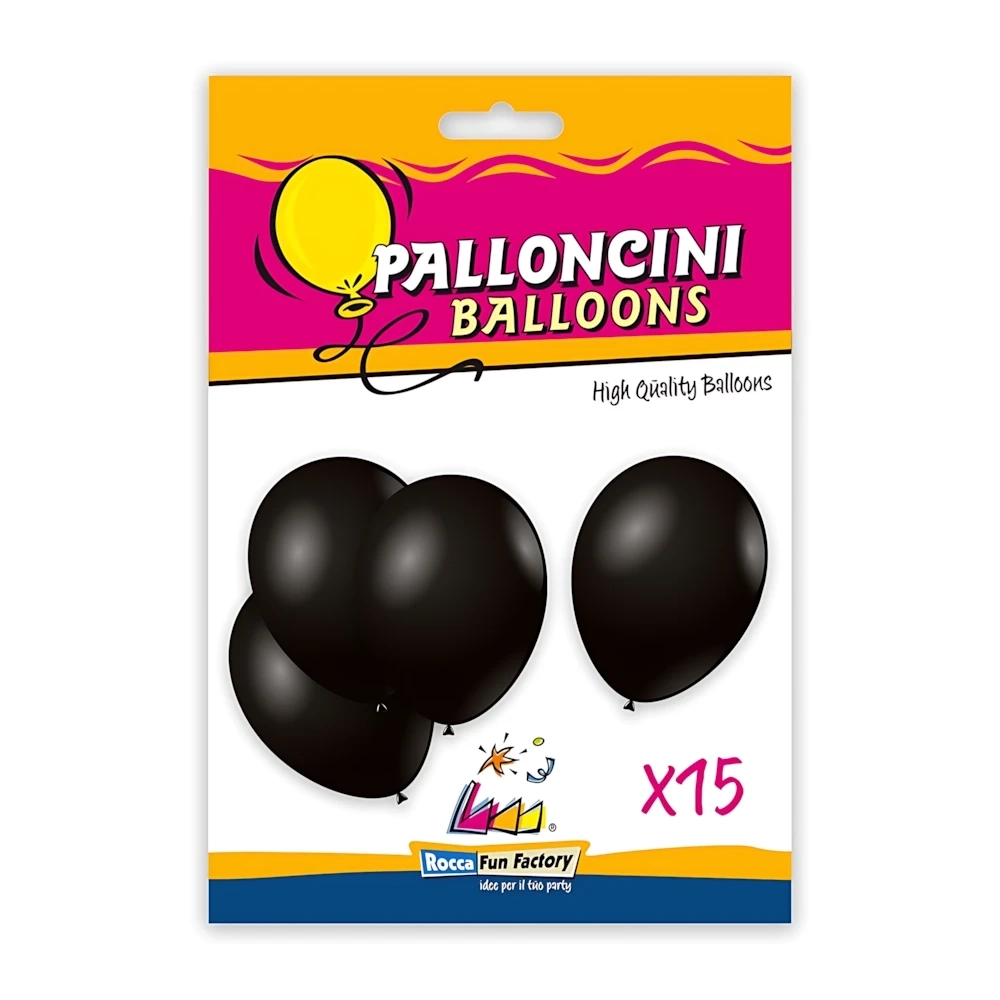 Palloncini classic line pastello 12" (30cm) nero 15, 15pz.
