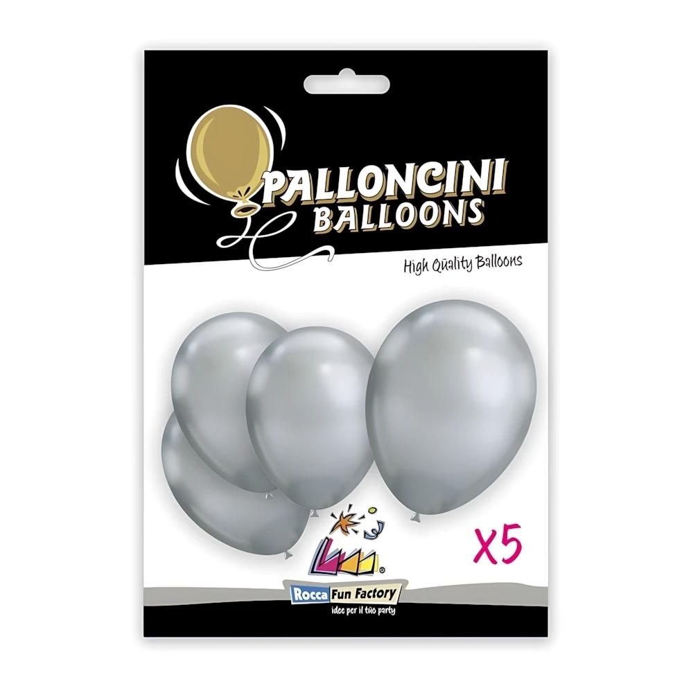 Palloncini classic line titanio 12" (30cm) argento 102, 5pz.