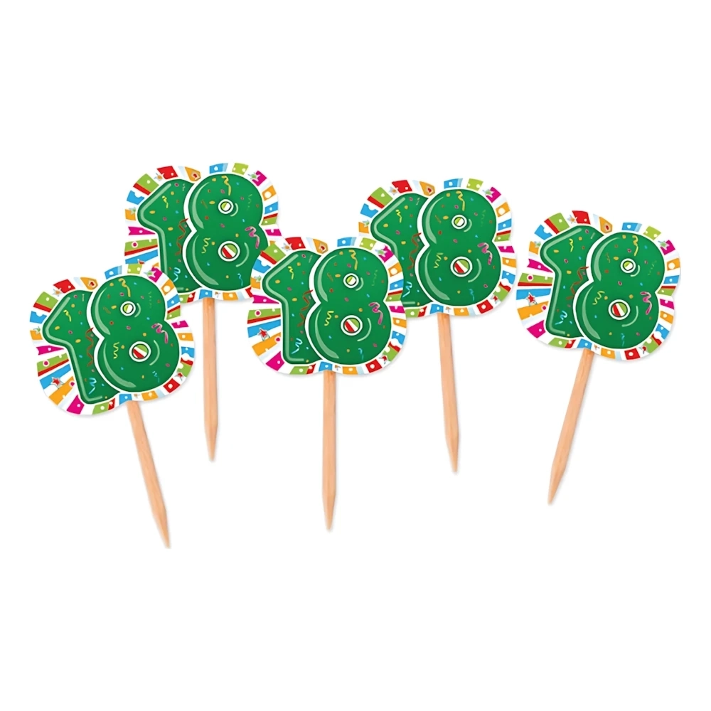 Picks, stuzzicadenti Compleanno 18 anni 4x7cm, 25pz.