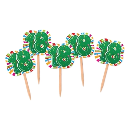 Picks, stuzzicadenti Compleanno 18 anni 4x7cm, 25pz.