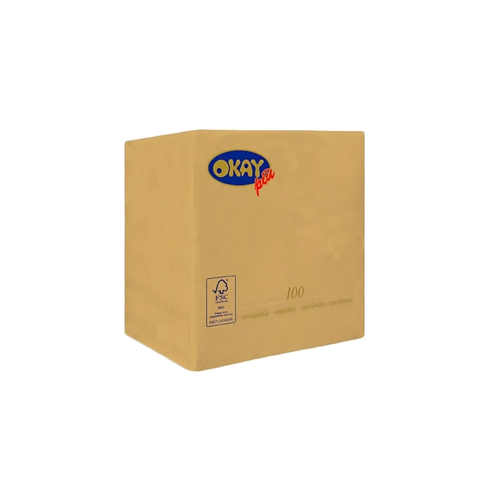 Tovaglioli Oro 25x25cm 2 veli, 50pz.