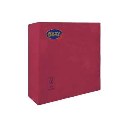 Tovaglioli Bordeaux 33x33cm 2 veli, 50pz.