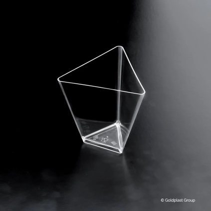 Bicchierini coppette triangolare trasparenti 75cc, 25pz.