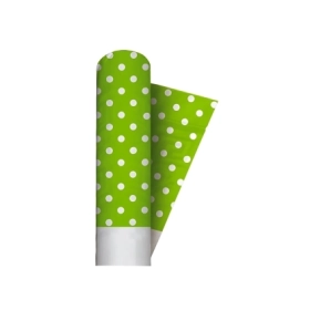 Tovaglia Verde Acido Pois a rotolo 5x1,20m, 1pz.