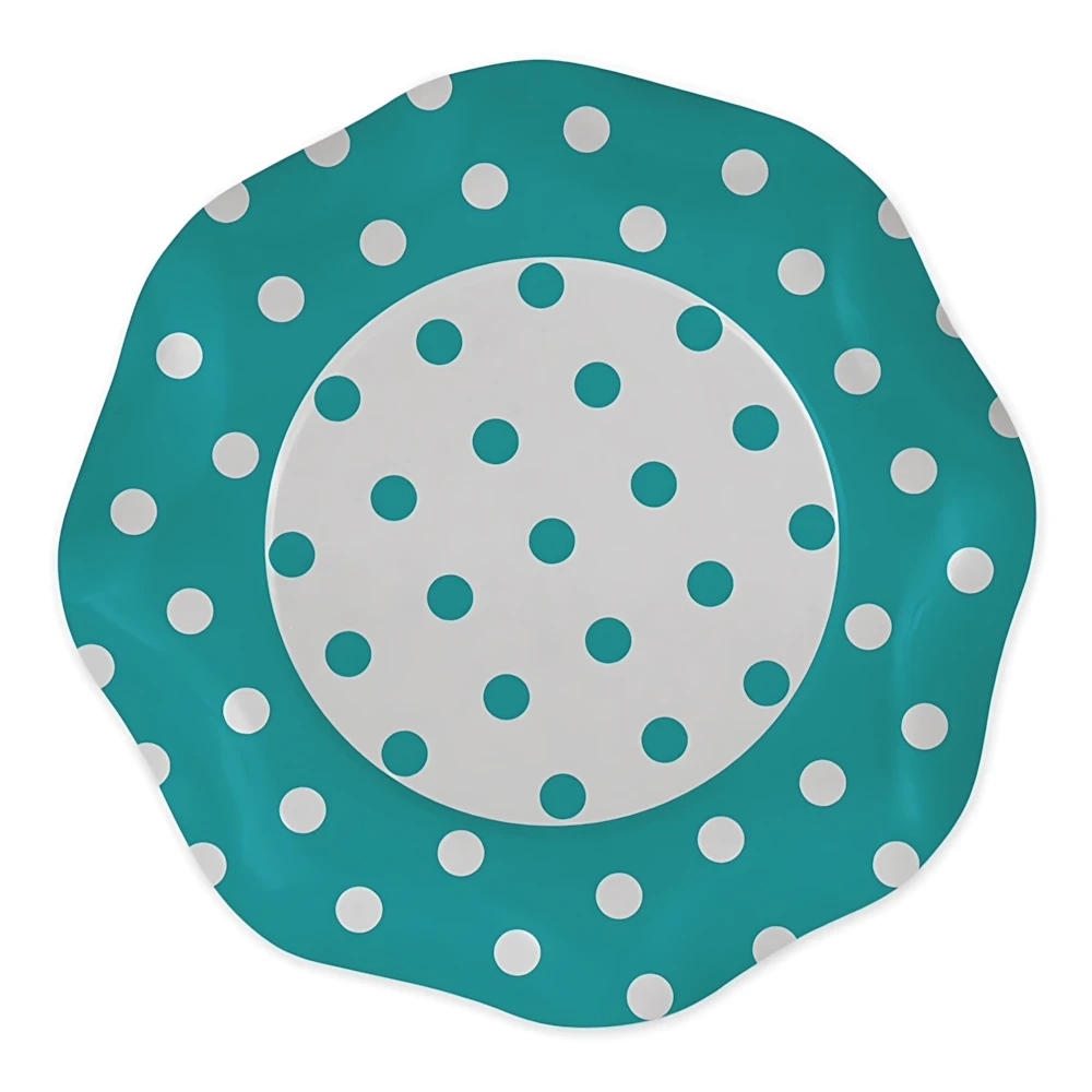 Piatti Acquamarina a pois 27cm, 5pz.