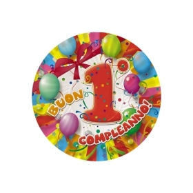Piatti Buon Primo Compleanno 18cm, 10pz.