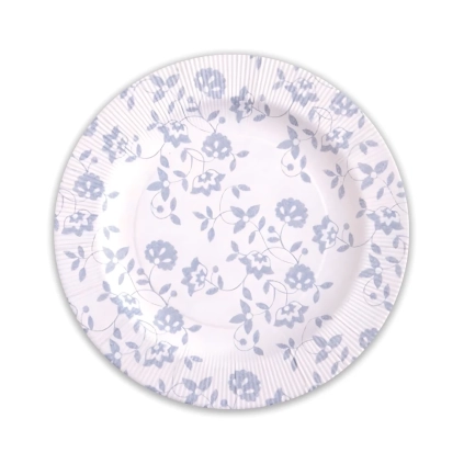 Scodelle Natura Argento compostabili con bordo pieghettato 25,5cm, 8pz.